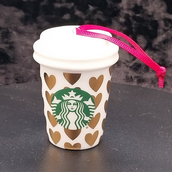 Starbucks 2015 Holiday Hearts Mug Ornament - Picture 1 of 5